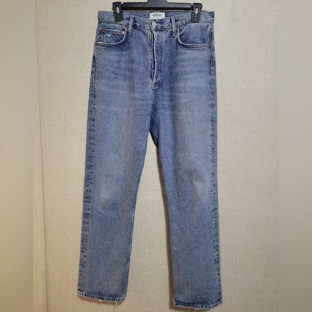 Agolde 90s Blue Straight Jeans With Timeless Style Size 28